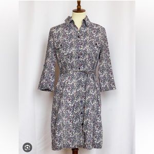 Liberty Art Fabrics Floral button down shirt dress Sz 16